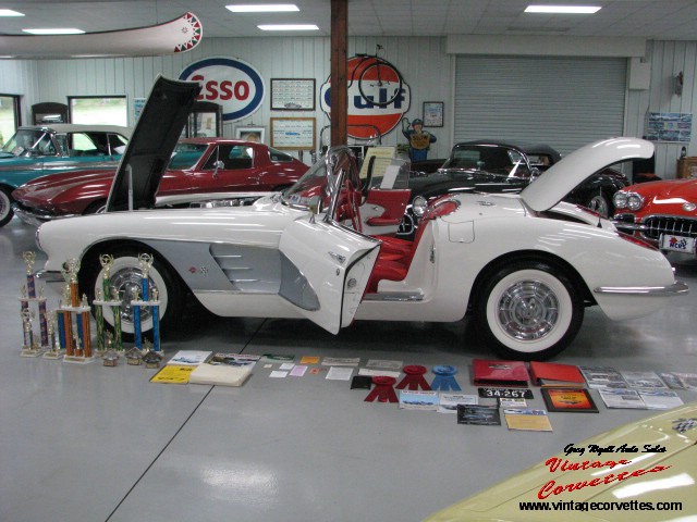 1960 Corvette Ermine White -Red Interior  NCRS Top Flight  “Sold  “