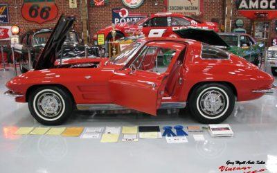 1963 Corvette Coupe Riverside Red, Red Interior  Top Flight “Sold “