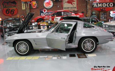 1963 Duntov Corvette Coupe Silver , 340hp 4 speed  “Sold   “