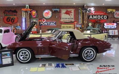 1965 Corvette Convt Miliano Maroon , Maroon Interior  Top Flight “Just In”