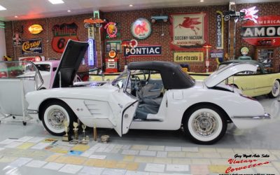 1958 Corvette Snowcrest White, Blue Interior  230hp  “Just In”