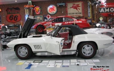 1967 Corvette Convt Ermine White-Red 435 Hp, Top Flight “Sold  “